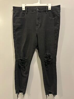 American Eagle Distressed High-Rise Jeggings Black Size 18